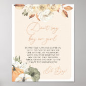 Pumpkin Baby shower Game Sign Poster (Voorkant)