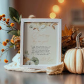 Pumpkin Baby shower Game Sign Poster