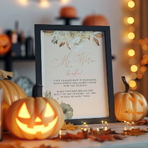 Pumpkin Baby shower Game Sign Poster