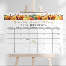 Pumpkin Baby shower Guess Due Date Kalender
