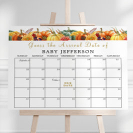 Pumpkin Baby shower Guess Due Date Kalender Poster