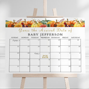 Pumpkin Baby shower Guess Due Date Kalender Poster