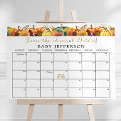 Pumpkin Baby shower Guess Due Date Kalender Poster