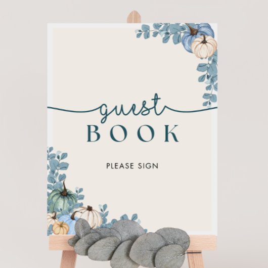 Pumpkin Baby shower Guest Book Sign Poster