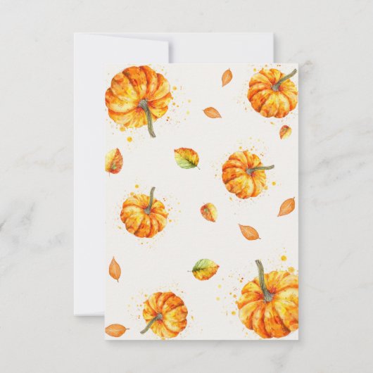 Pumpkin Baby shower Herfst Bedankkaart (Achterkant)