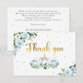 Pumpkin Baby shower Herfst Blue Pumpkin Bedankkaart (Voorkant / Achterkant)