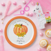 Pumpkin Baby shower Herfst Sinaasappel White Papieren Bordje (Feest)