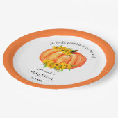 Pumpkin Baby shower Herfst Sinaasappel White Papieren Bordje (Gekanteld)
