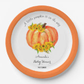 Pumpkin Baby shower Herfst Sinaasappel White Papieren Bordje (Voorkant)