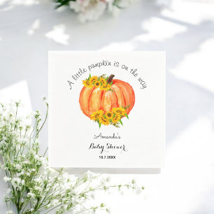 Pumpkin Baby shower Herfst Sunflower Oranje White Servet