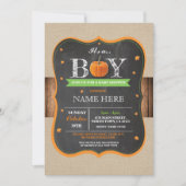 Pumpkin-Baby shower Het is een trouwe uitnodiging (Voorkant)