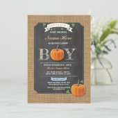 Pumpkin-Baby shower Het is een trouwe uitnodiging  (Staand voorkant)
