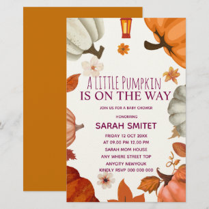 Pumpkin Baby shower Invitation, A Little Pumpkin I Briefpapier
