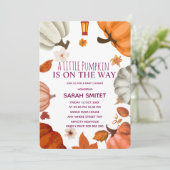 Pumpkin Baby shower Invitation, A Little Pumpkin I Feestdagenkaart (Staand voorkant)