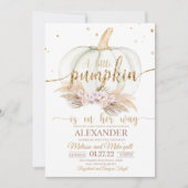 Pumpkin Baby shower Invitation Boho pampas bohemia Kaart (Voorkant)