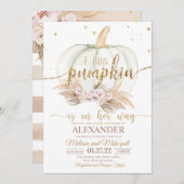 Pumpkin Baby shower Invitation Boho pampas bohemia Kaart (Voorkant / Achterkant)