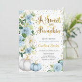 Pumpkin Baby shower Invitation Boy Herfst Shower Kaart (Staand voorkant)