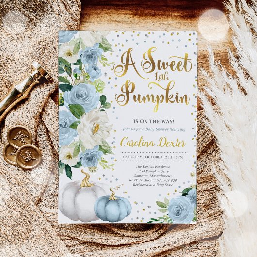 Pumpkin Baby shower Invitation Boy Herfst Shower Kaart