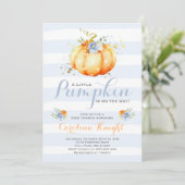 Pumpkin Baby shower Invitation Boy Pumpkin Shower Kaart (Staand voorkant)