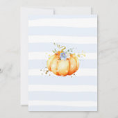 Pumpkin Baby shower Invitation Boy Pumpkin Shower Kaart (Achterkant)