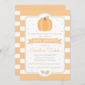 Pumpkin Baby shower Invitation Genderneutraal Kaart (Voorkant / Achterkant)