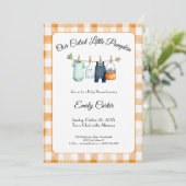 Pumpkin Baby Shower Invitation | Gingham Custom (Staand voorkant)