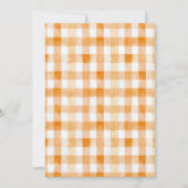 Pumpkin Baby Shower Invitation | Gingham Custom (Achterkant)