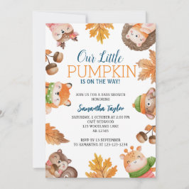 Pumpkin Baby shower Invitation, Herfst Woodland Kaart