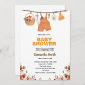 Pumpkin baby shower invitation kaart (Voorkant / Achterkant)