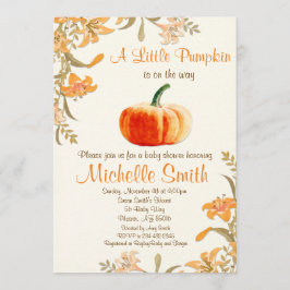 Pumpkin Baby shower Invitation, Little Pumpkin Kaart
