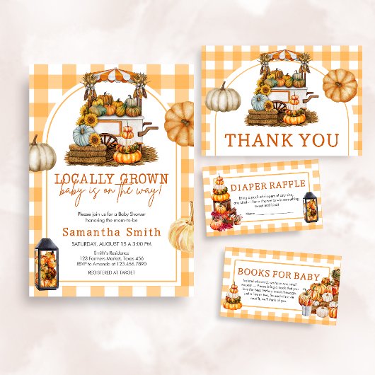 Pumpkin Baby shower, lokaal geteeld Kaart