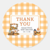 Pumpkin Baby shower, lokaal geteeld Ronde Sticker (Voorkant)