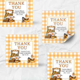 Pumpkin Baby shower, lokaal geteeld Vierkante Sticker