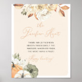 Pumpkin Baby shower Pacifier Hunt Poster (Voorkant)