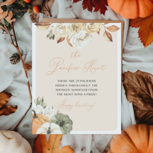 Pumpkin Baby shower Pacifier Hunt Poster