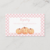Pumpkin Baby shower Pink Plays Registry Informatiekaartje (Voorkant)