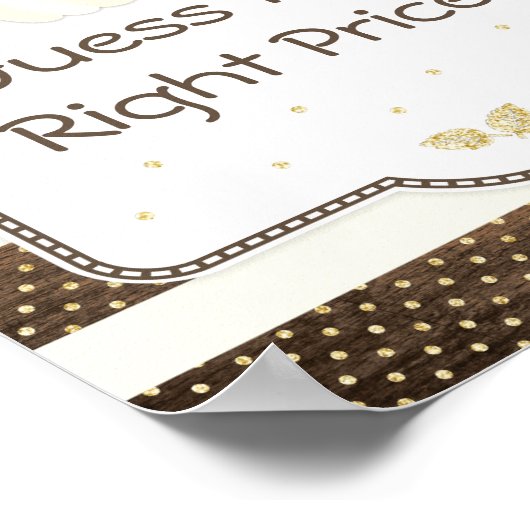 Pumpkin-Baby shower: Prijsspel, hout Ivory Poster (Hoek)