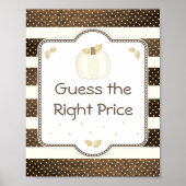 Pumpkin-Baby shower: Prijsspel, hout Ivory Poster (Voorkant)