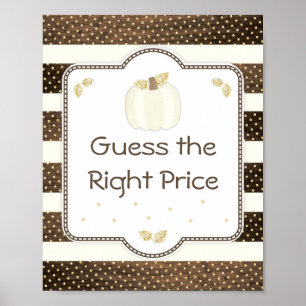 Pumpkin-Baby shower: Prijsspel, hout Ivory Poster