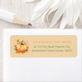 Pumpkin Baby shower retouradres Etiket