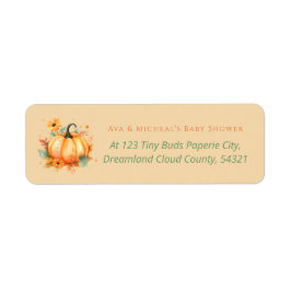 Pumpkin Baby shower retouradres Etiket