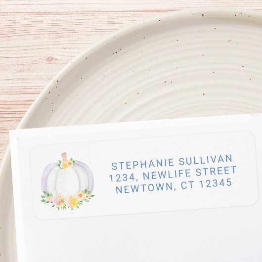 Pumpkin Baby shower retouradres Etiket