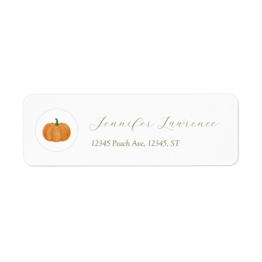 Pumpkin Baby Shower Return Address Labels (Voorkant)