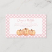 Pumpkin Baby shower Roze speldenluier Raffle Informatiekaartje (Voorkant)