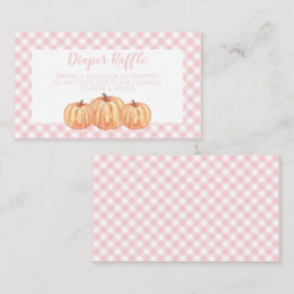 Pumpkin Baby shower Roze speldenluier Raffle Informatiekaartje