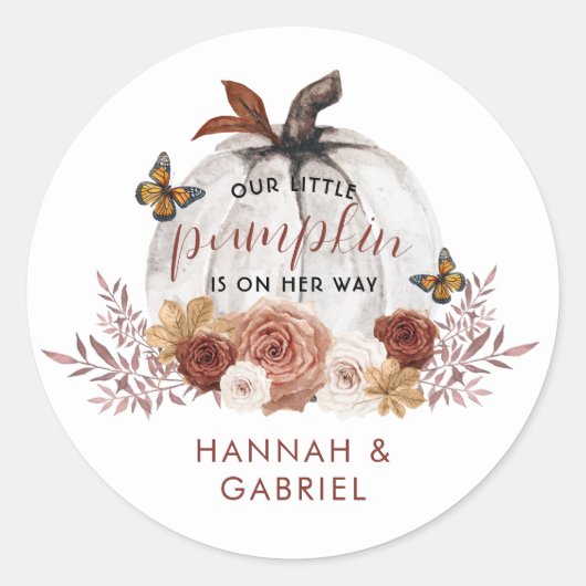 Pumpkin Baby shower Sticker (Voorkant)