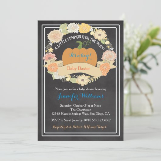 Pumpkin Baby Shower - Uitnodiging (Staand voorkant)