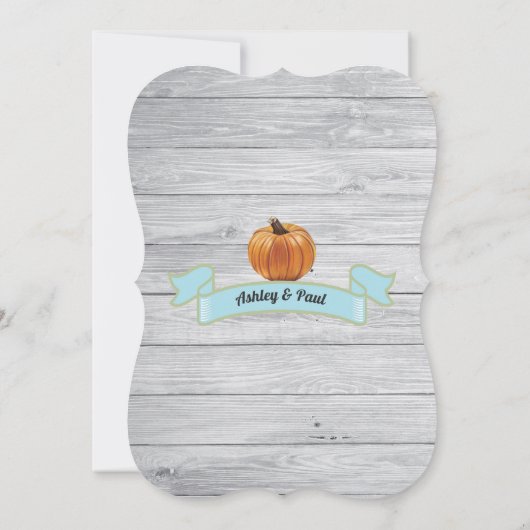 Pumpkin-baby shower-uitnodiging bijtende houtkrijt kaart (Achterkant)