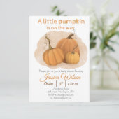 Pumpkin-Baby shower-uitnodiging Kaart (Staand voorkant)