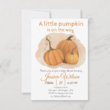 Pumpkin-Baby shower-uitnodiging
